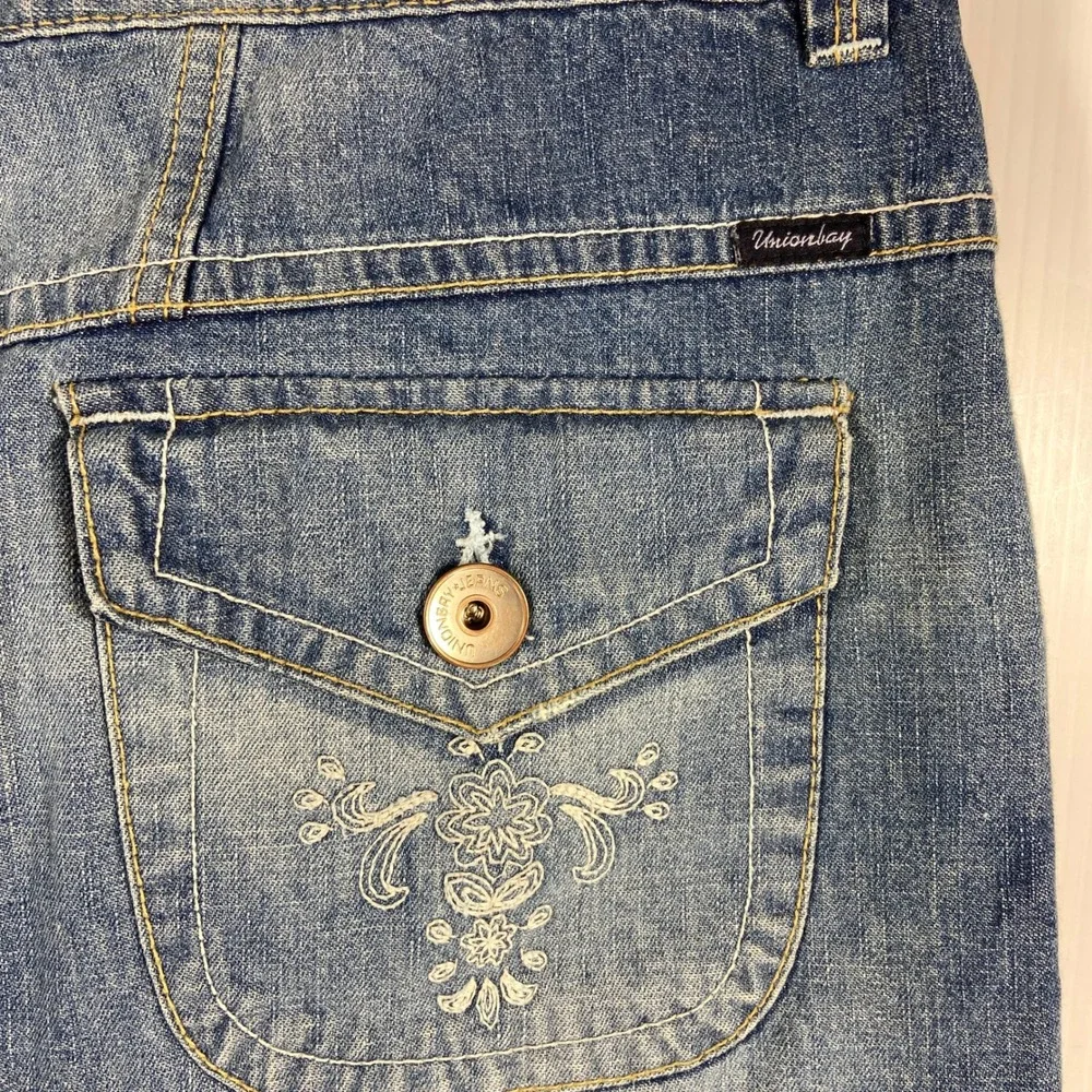 VTG Unionbay Y2K Blue Denim‎ Knee Length Skirt Junior Womens 11
